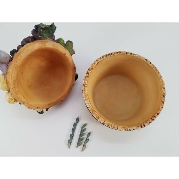 Trinket Box Hen On Nest Vegetables Barrel Chicken Country Kitchen Ring Holder - Picture 7 of 8